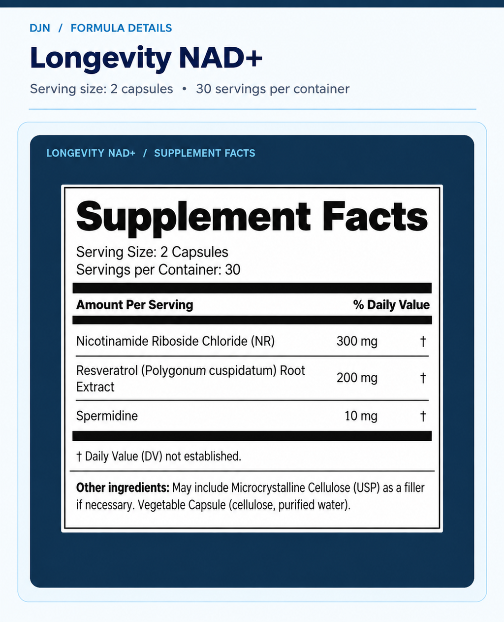 Longevity NAD+ (60 capsules) | Cellular Energy & Healthy Aging Support