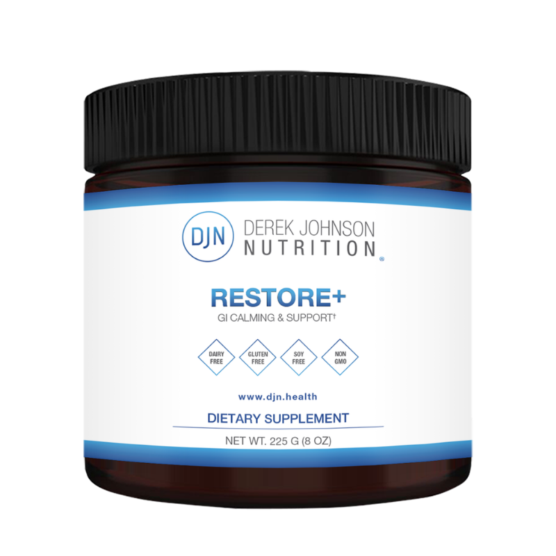 Restore+ powder contains a blend of ingredients that offer comprehensive support for optimal gastrointestinal (GI) health and function.