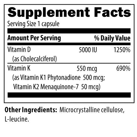 Vitamin D 5K (60 capsules) - New Metabolism Store